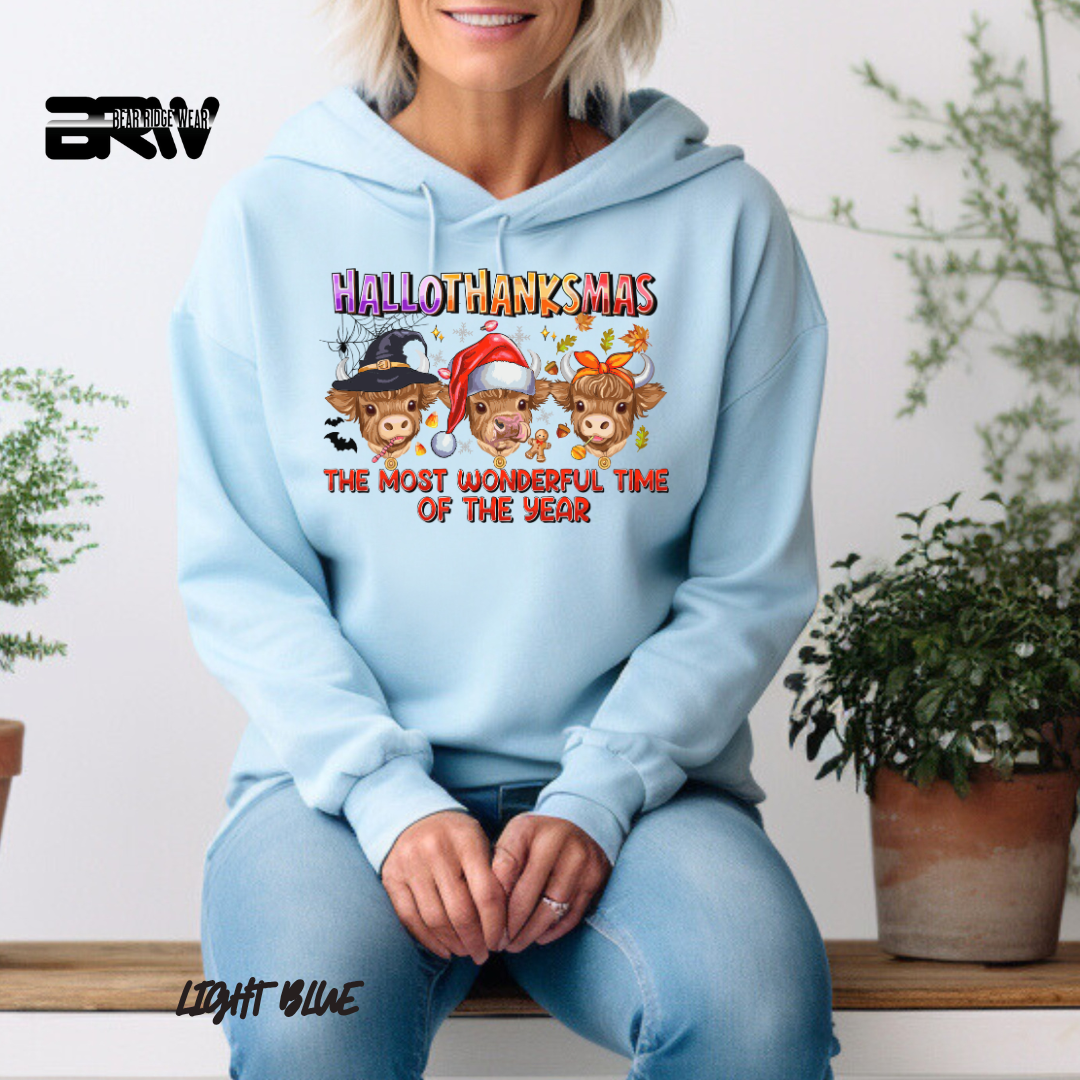 'Hallothanksmas Cow'  Fall Hoodie