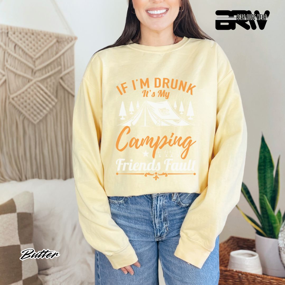 'If I'm Drunk-Camping' Summer Crewneck Sweatshirt