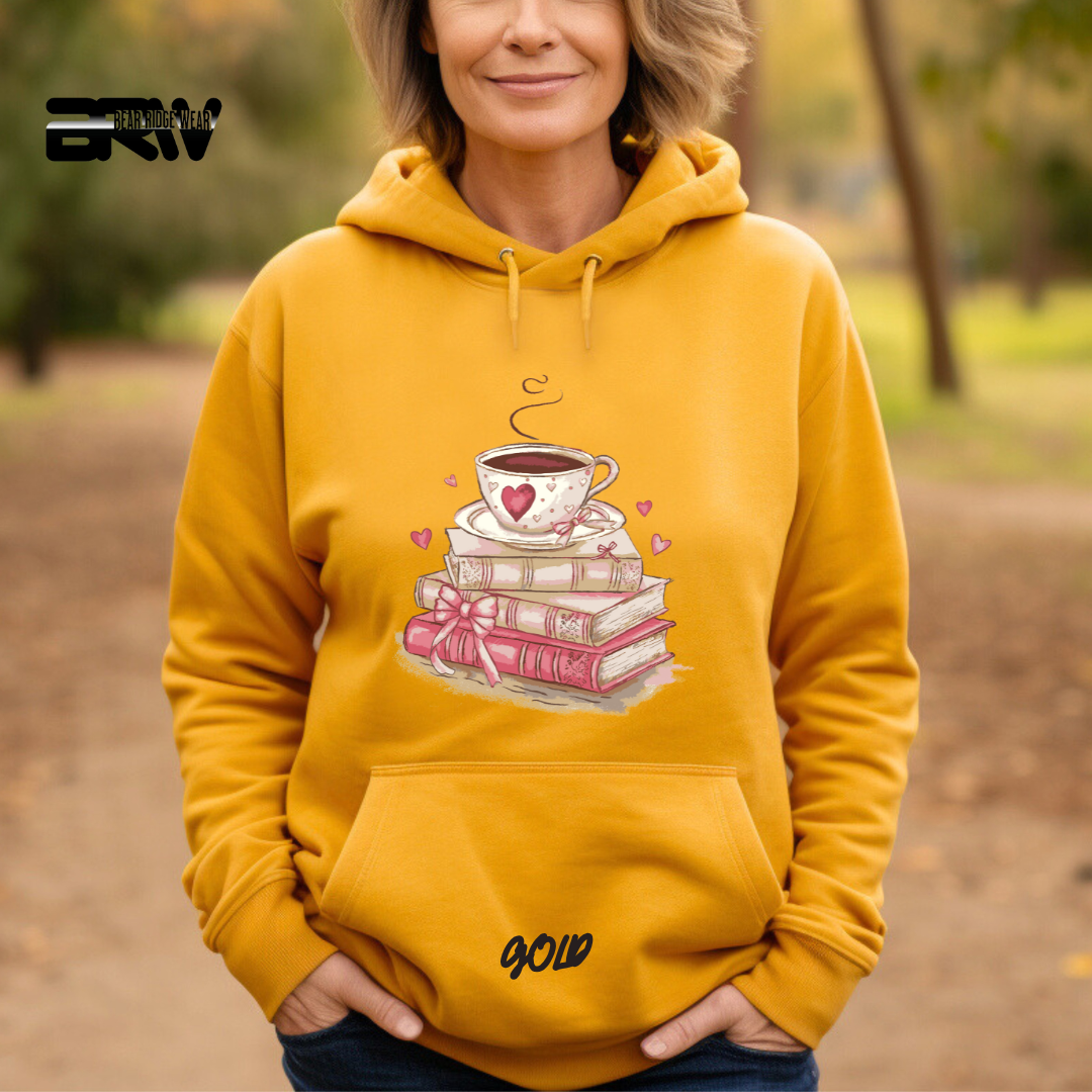 'Coffee on top of the books' Hoodie