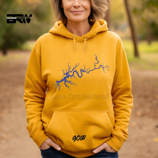 "Blue Lake Cumberland" Map Hoodie