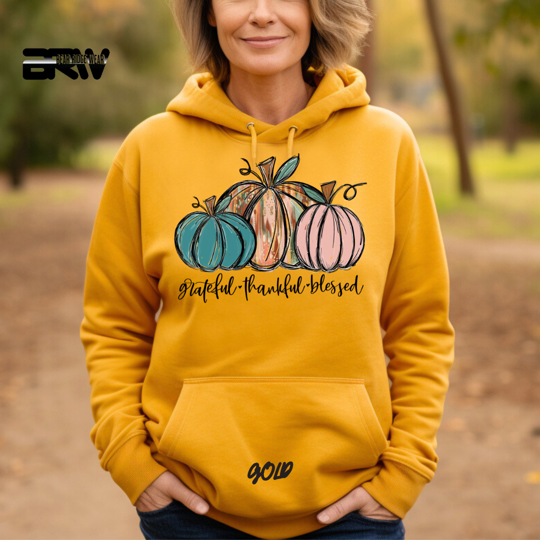 'Grateful Thankful Blessed'  Fall Hoodie