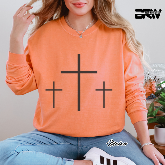 'Three Cross' Faith Long-Sleeve Tee