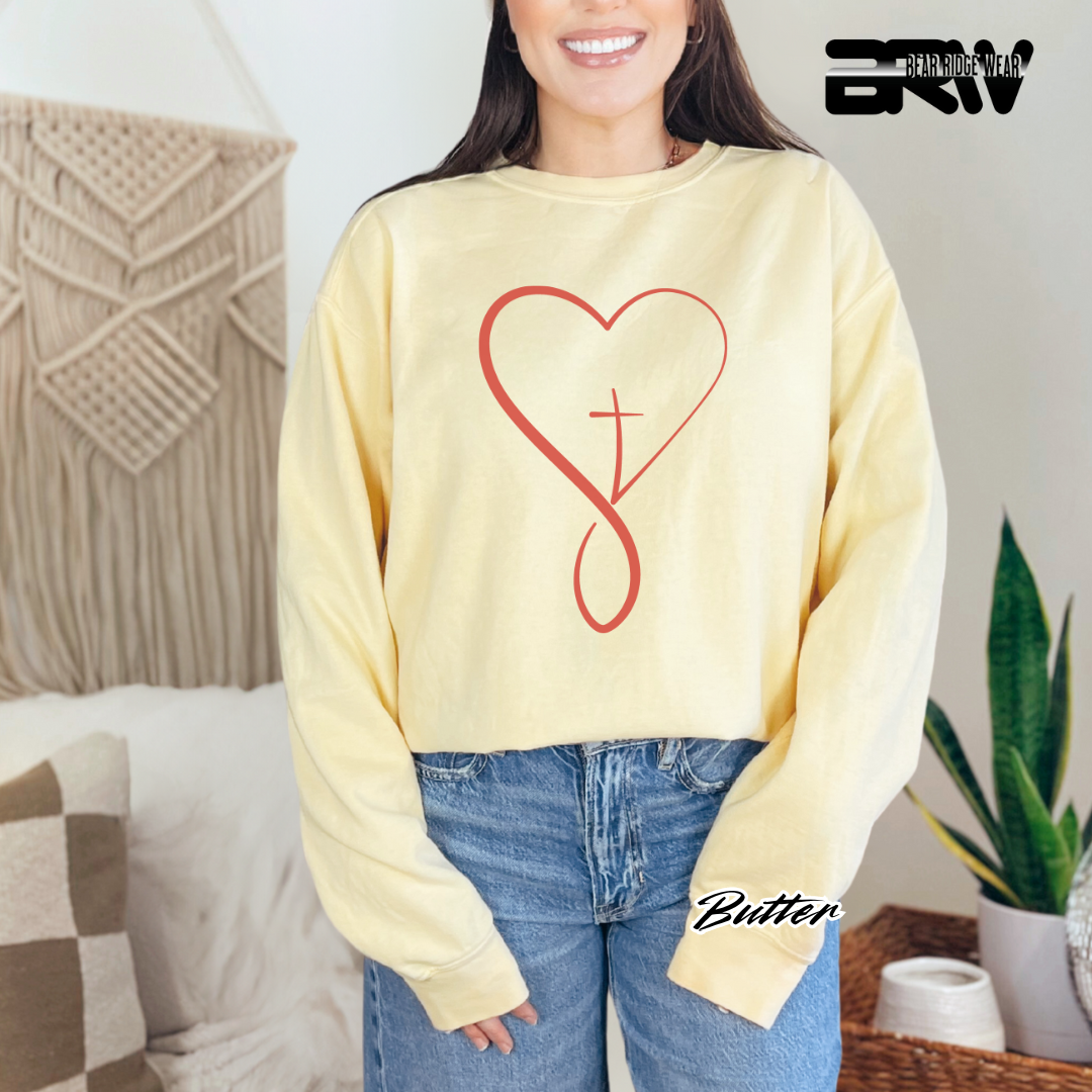'Infinity Heart With Cross Inside' Faith Long-Sleeve Tee