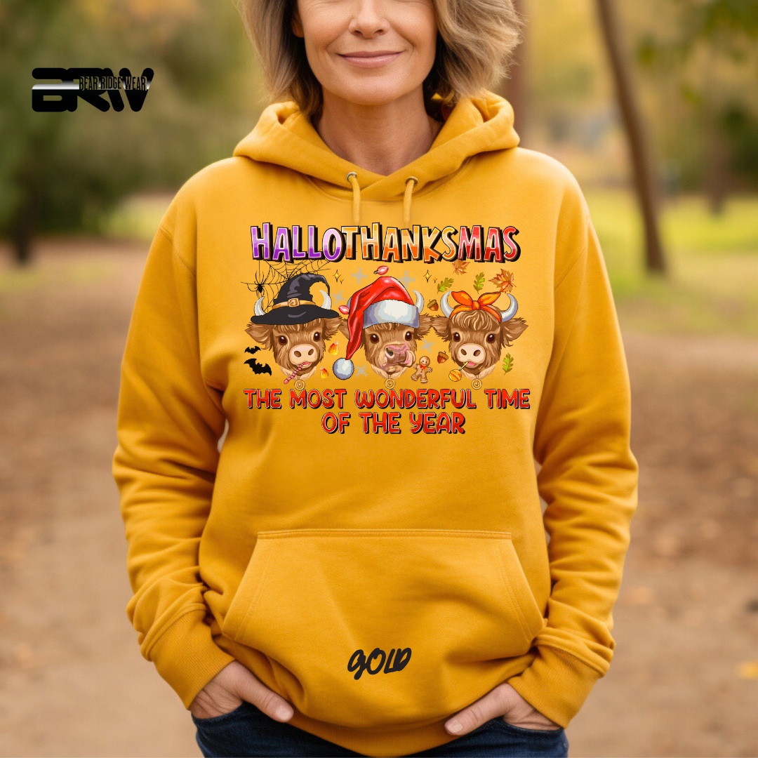 'Hallothanksmas Cow'  Fall Hoodie