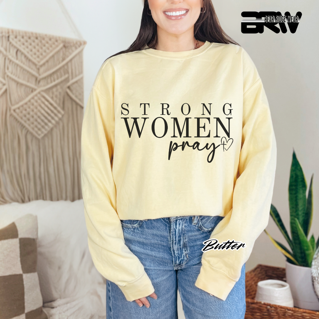 'Strong Woman Pray' Crewneck Sweatshirt