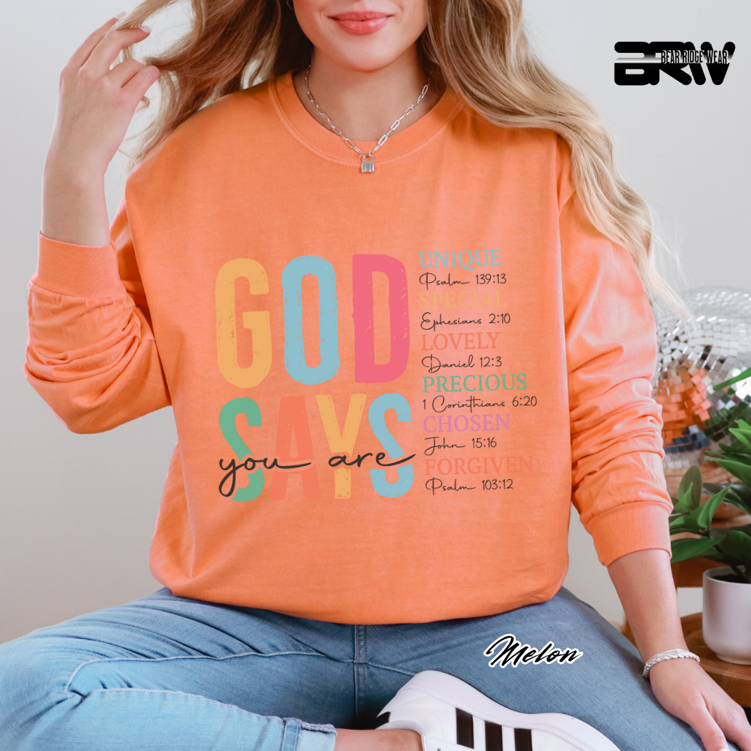 'God Say's You Are' Faith Long-Sleeve Tee