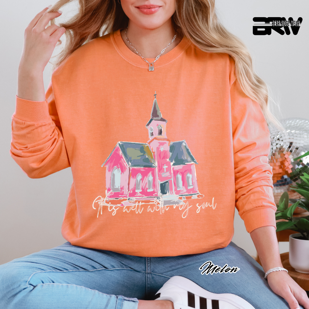 'It Is Well With My Soul' White Faith Long-Sleeve Tee
