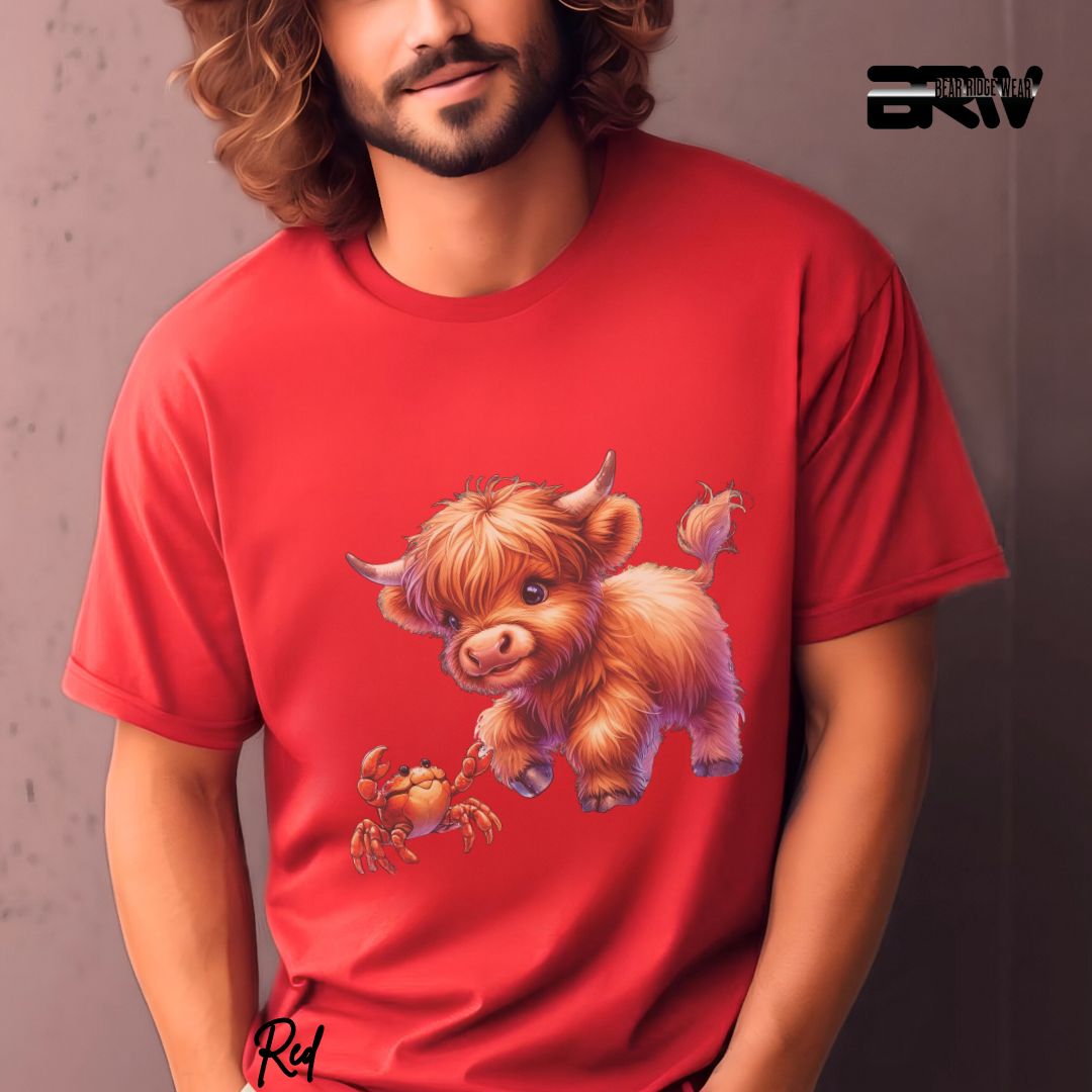 'Highland Cow-Crab' Summer T- Shirt