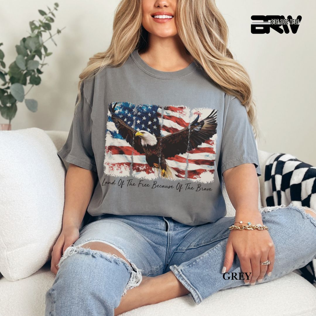 Land Of The Free-Eagle- Patriotic Tee