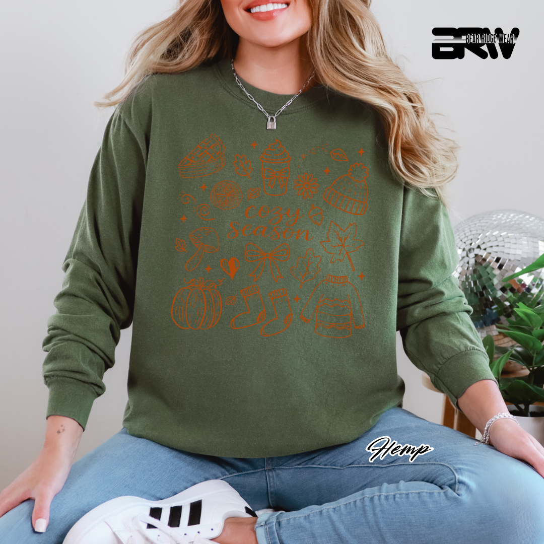 'Cozy Season Fall' Fall Long-Sleeve Tee