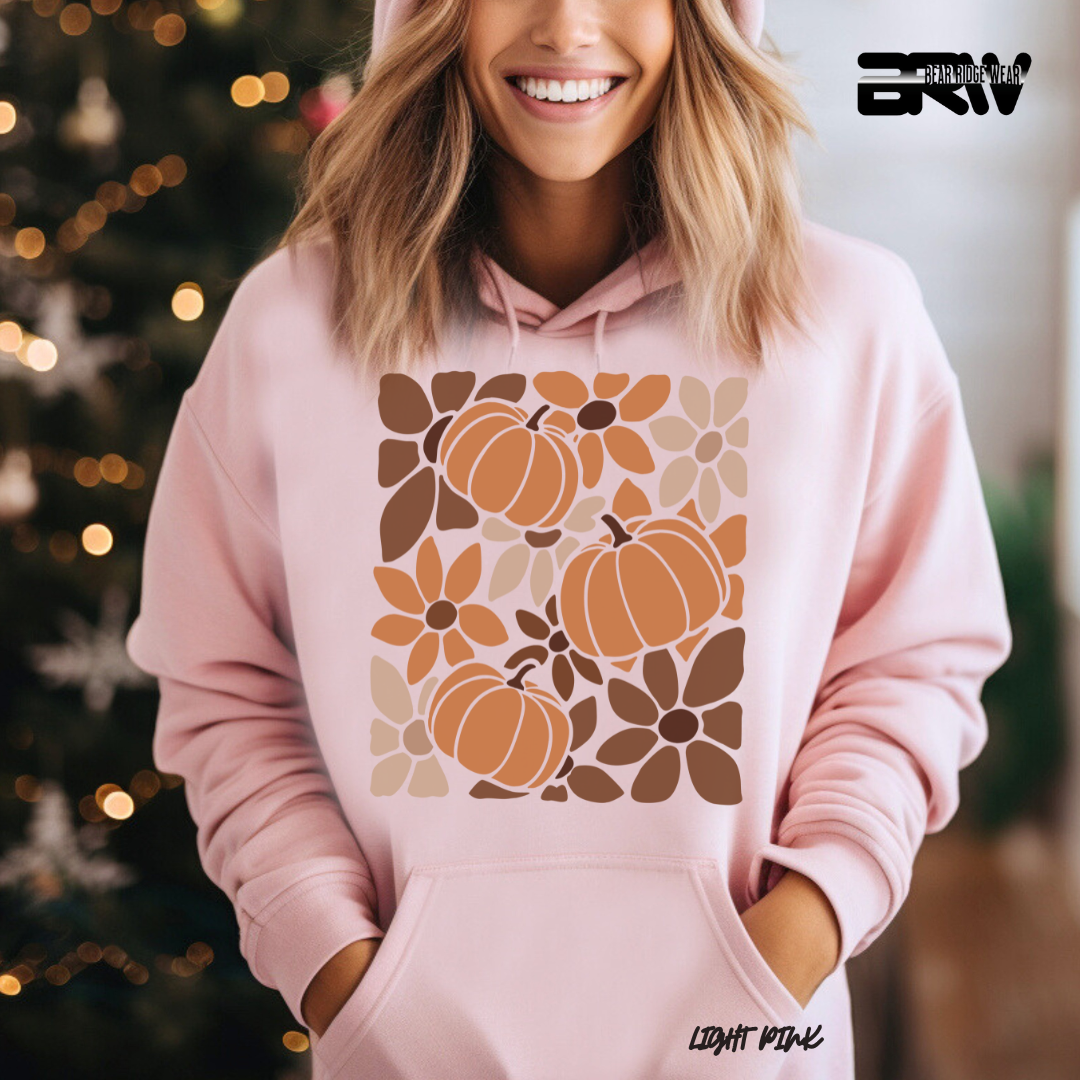 'Boho Floral Pumpkin' Fall Hoodie
