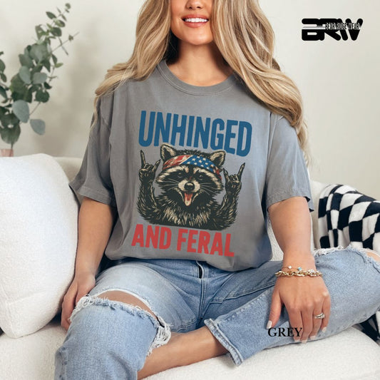 Unhinged and Feral-Raccoon- Patriotic Tee