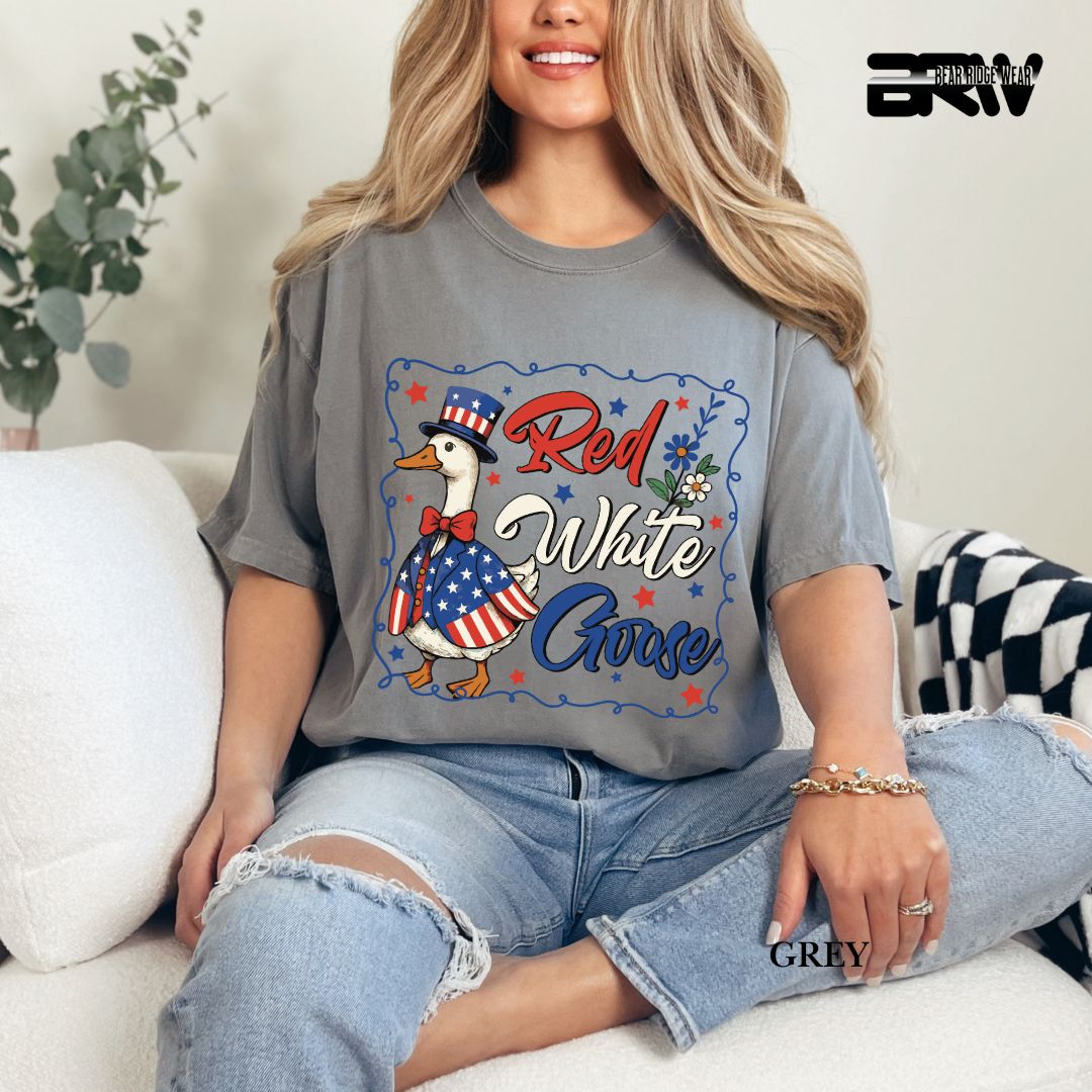 Red-White Goose- Patriotic Tee