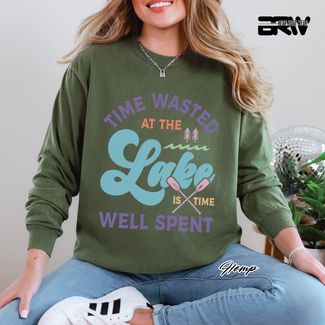 'Time Wasted At The Lake' Summer Long Sleeve Tee