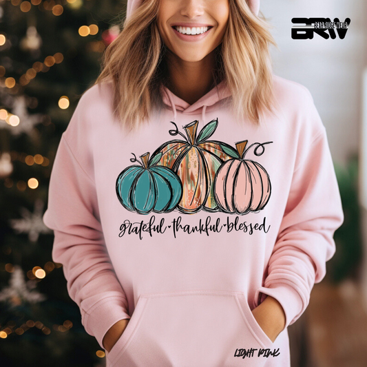 'Grateful Thankful Blessed'  Fall Hoodie