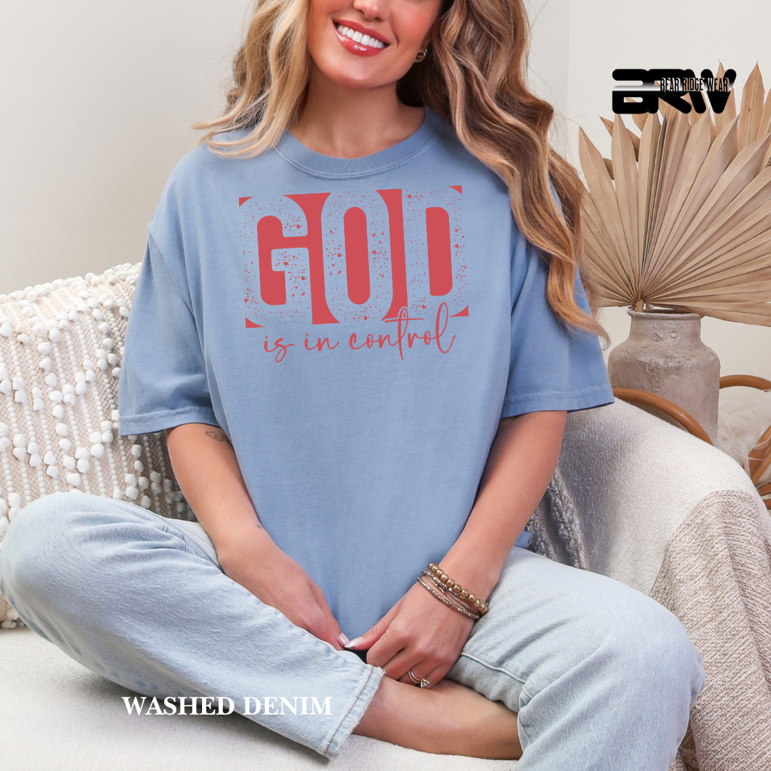 'God Is In Control-Pink' Faith Tee
