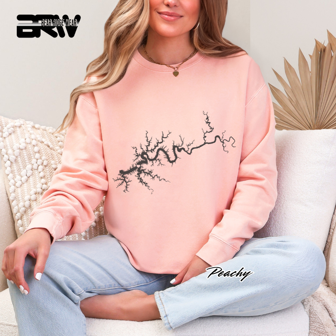 'Lake Cumberland Map' Crewneck Sweatshirt