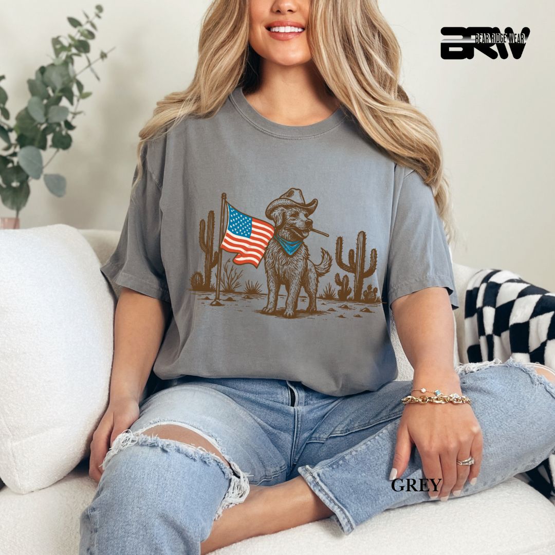 Dog-Flag- Patriotic Tee