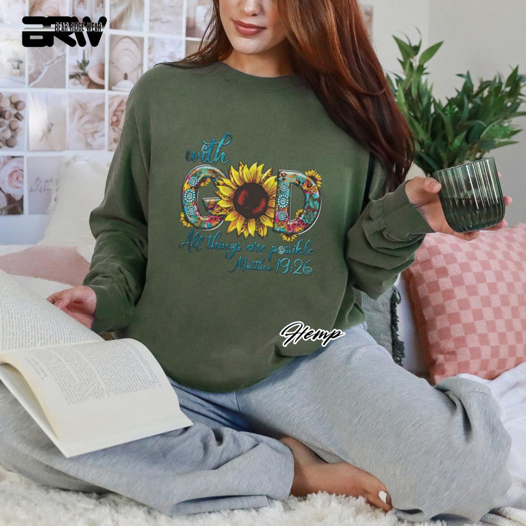 'With God All Things Are Possible' Long-Sleeve Faith Tee