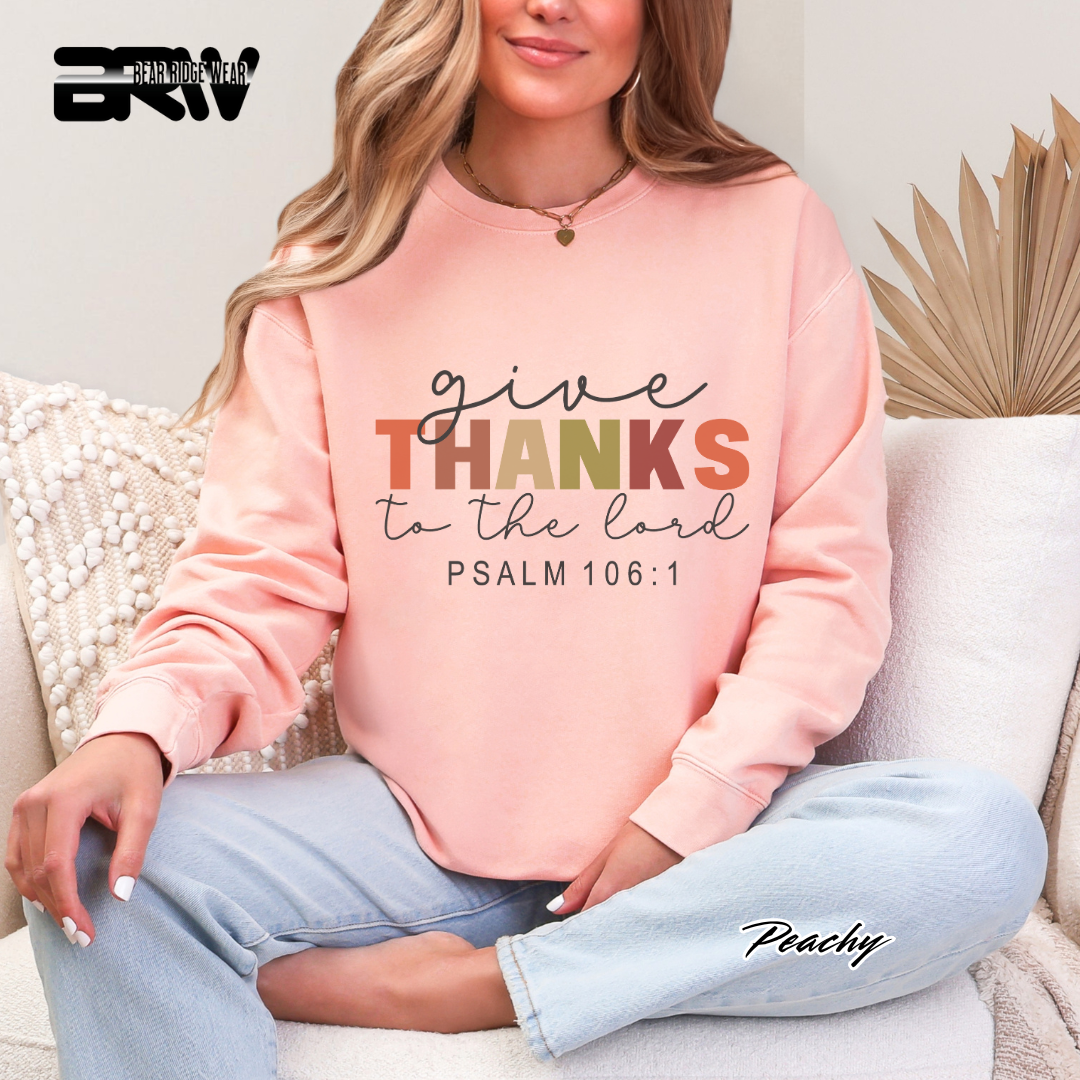 'Give Thanks To The Lord' Faith Long Sleeve Tee