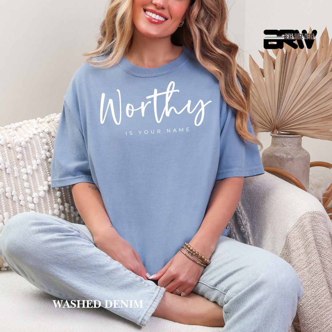 'Worthy-White' Faith Tee