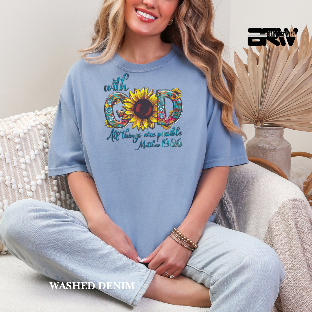 'With God All Things Are Possible' Faith Tee