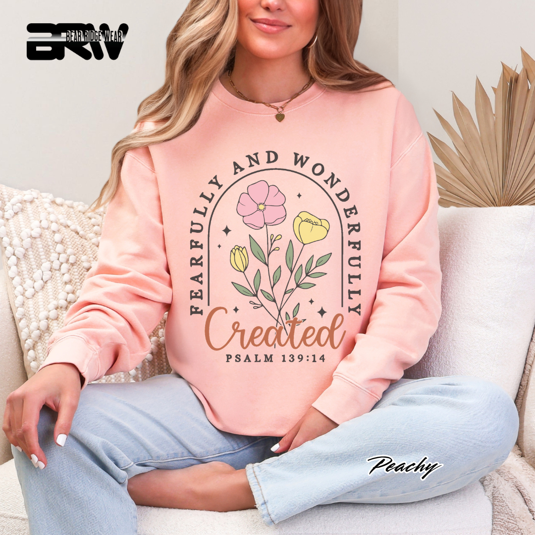 'Fearfully and Wonderfully Created' Faith Long-Sleeve Tee