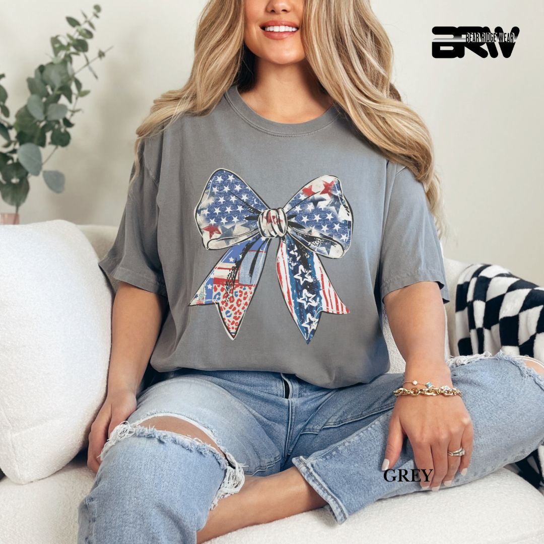 Bow- Patriotic Tee