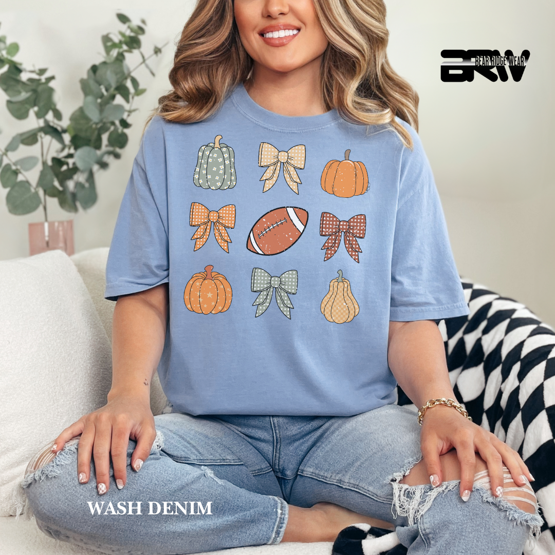 'Pumpkin Distressed Football' Fall Tee