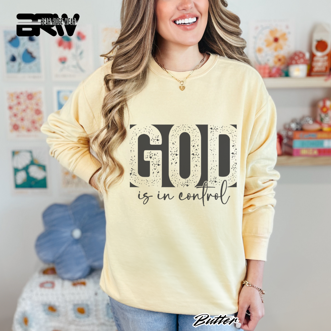 'God Is In Control' Faith Crewneck Sweatshirt