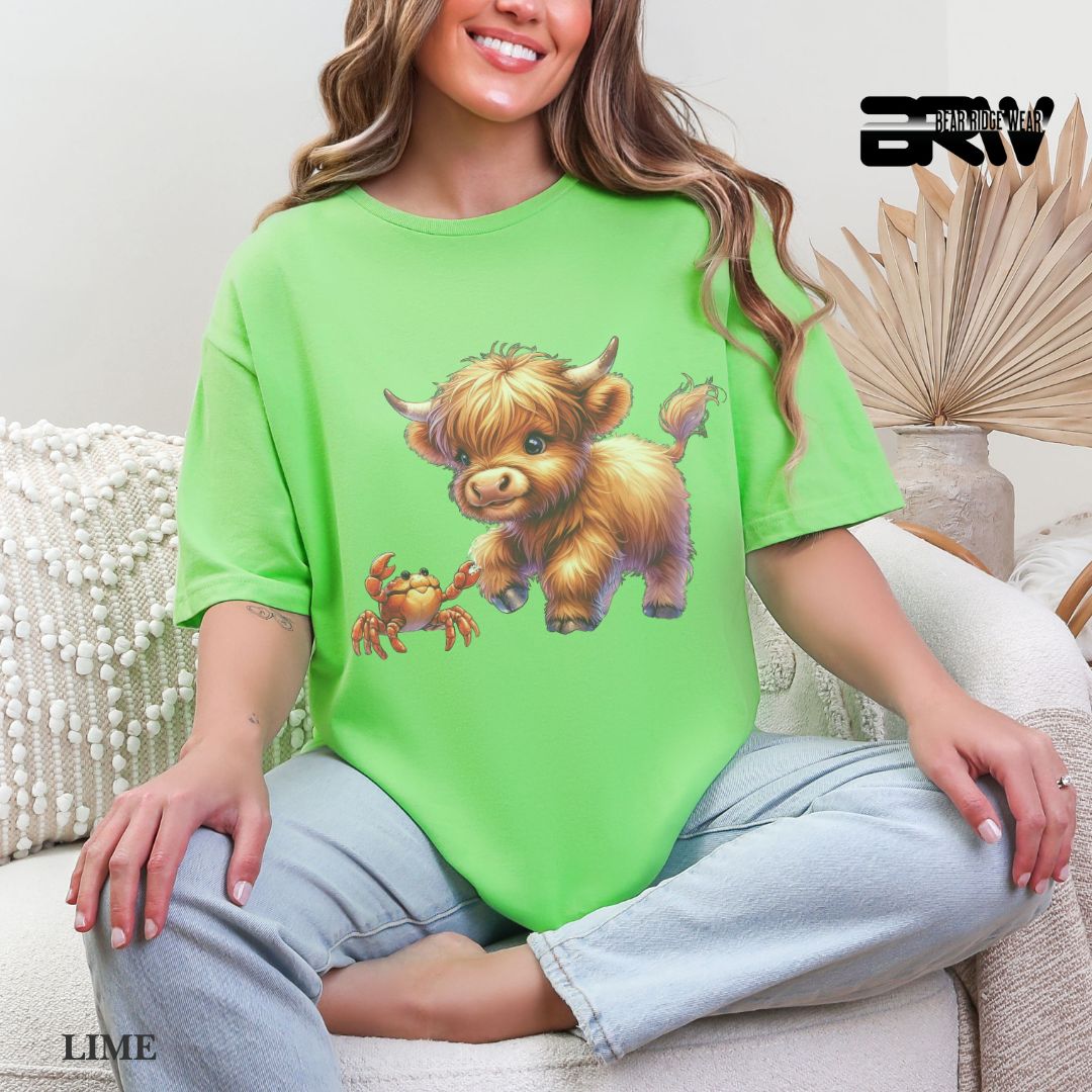 'Highland Cow-Crab  Summer Tee
