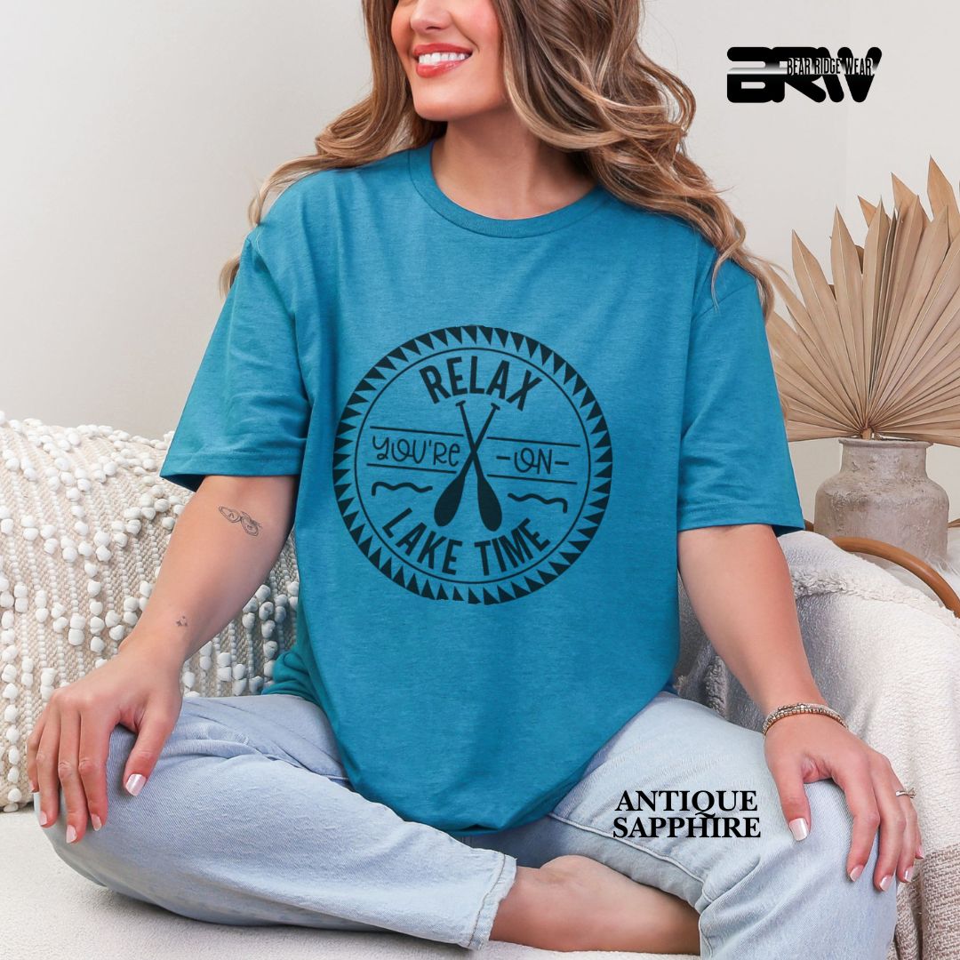 'Relax You're On Lake Time' 3 Summer Tee