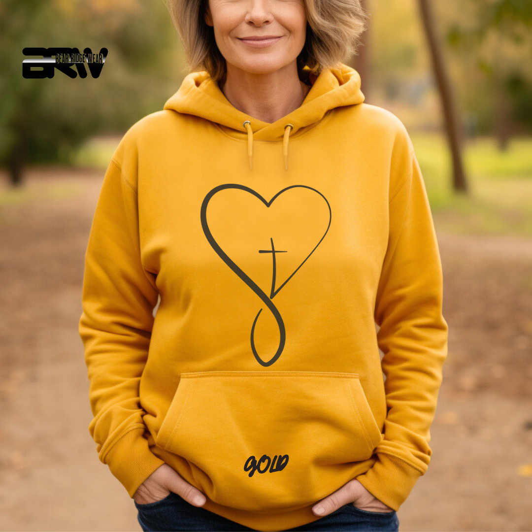 'Infinity Heart With Cross Inside Black Color'  Faith Hoodie