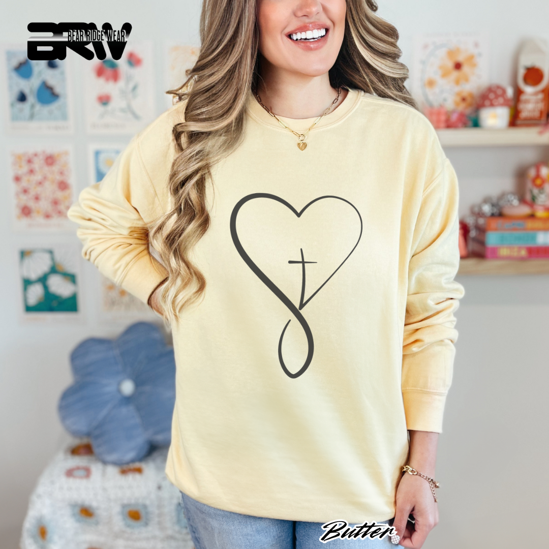 'Infinity Heart With Cross Inside' Faith Long-Sleeve Tee