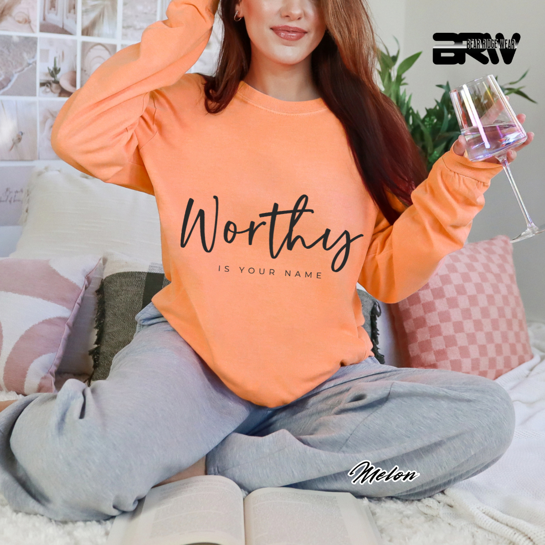 'Worthy Is Your Name' Faith Long-Sleeve Tee