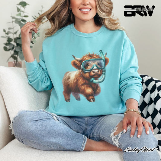 'Highland Cow-Snorkel' Summer Long Sleeve Tee