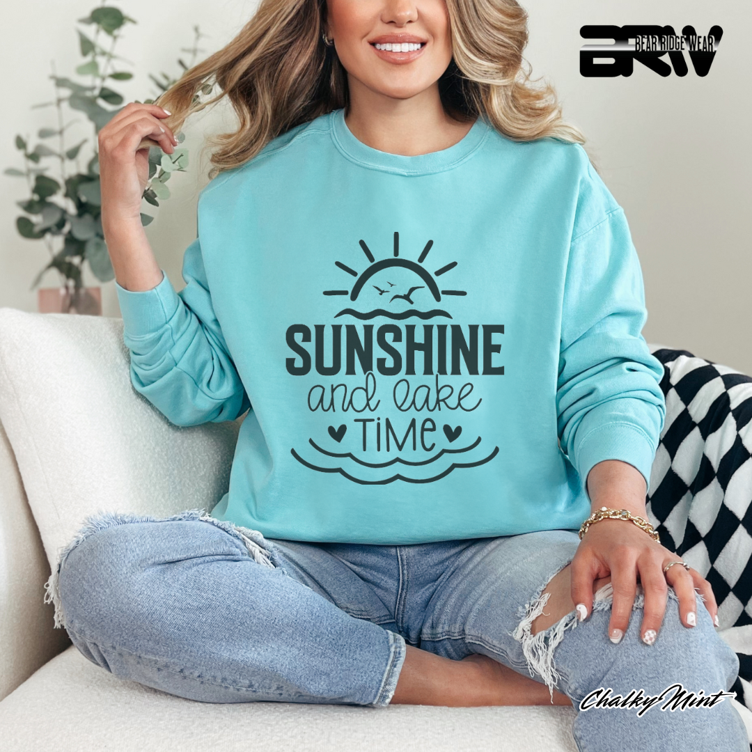 'Sunshine and Lake Time' Crewneck Sweatshirt