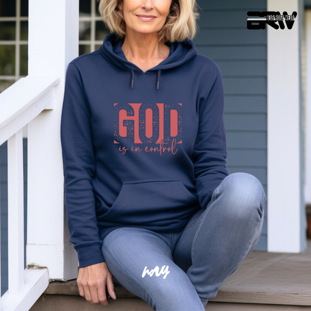 'God Is In Control' Pink Stroke  Faith Hoodie