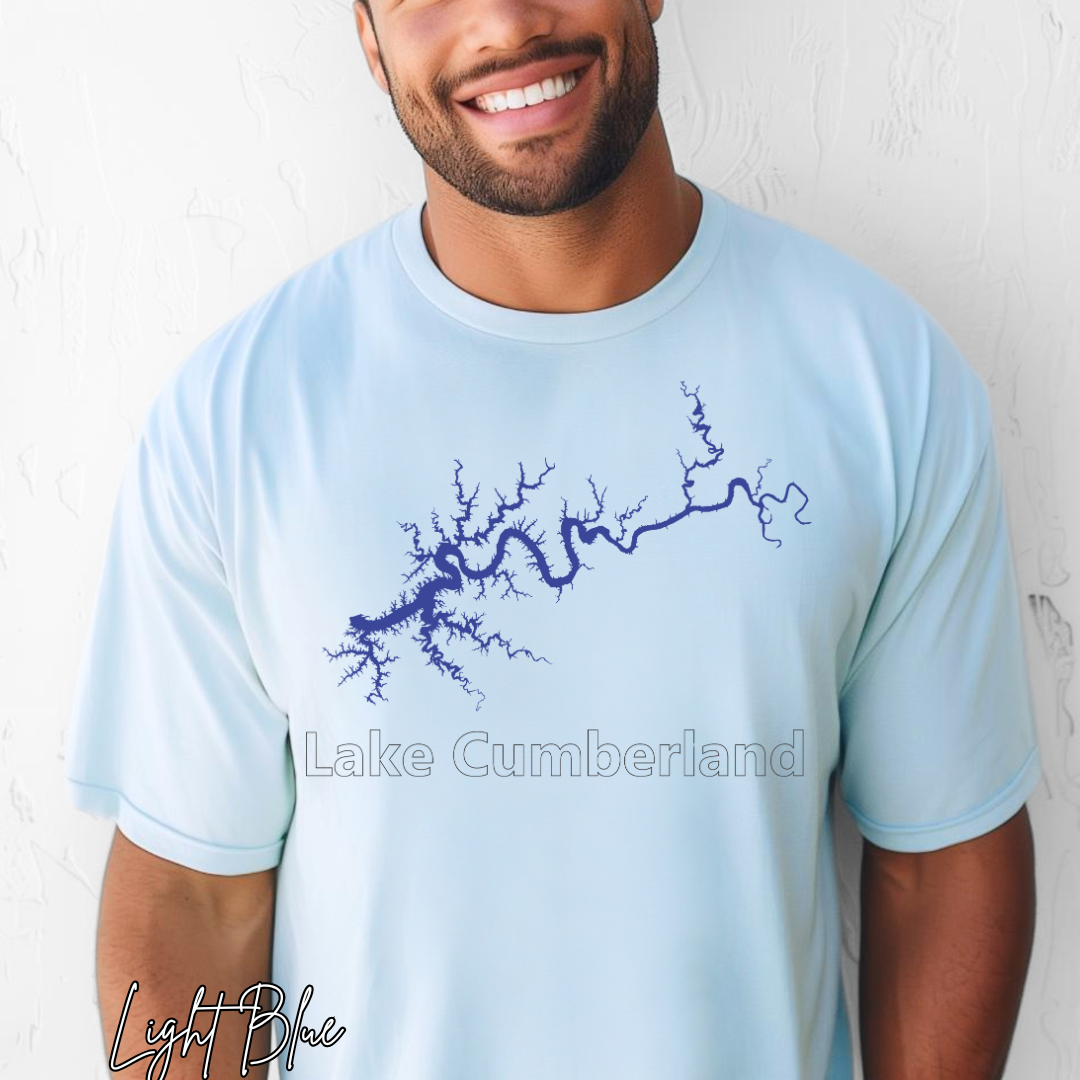 "Blue Lake Cumberland Map" T-shirt