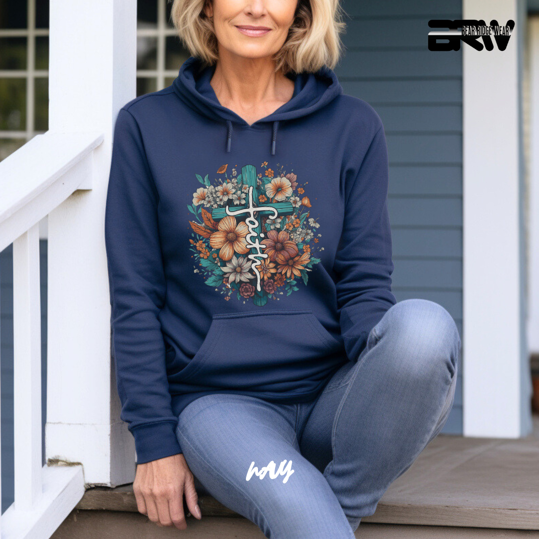 'Faith, Cross and Flower' Faith Hoodie