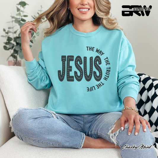 'Jesus The Way, The Truth, The Life' Faith Crewneck Sweatshirt