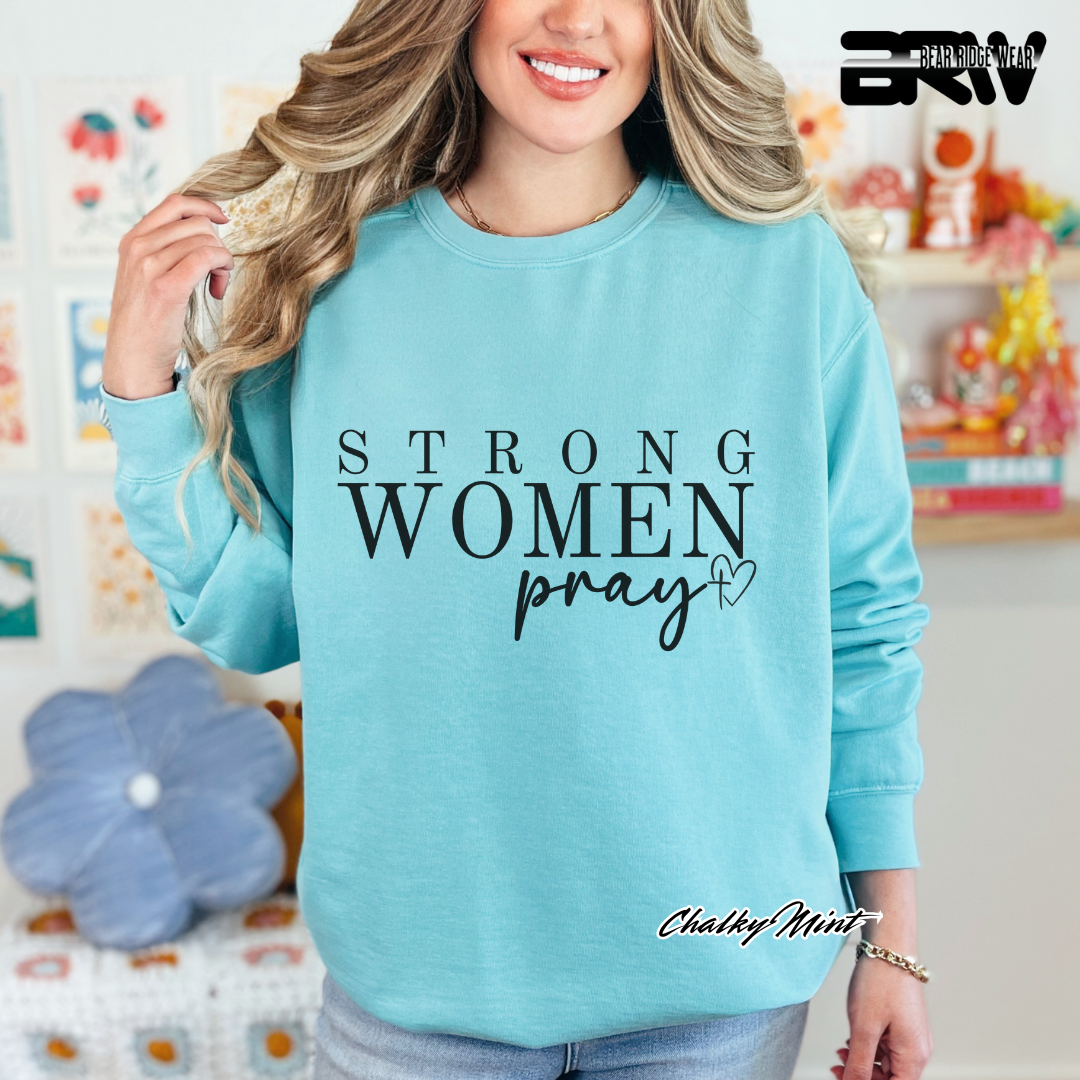 'Strong Woman Pray' Crewneck Sweatshirt