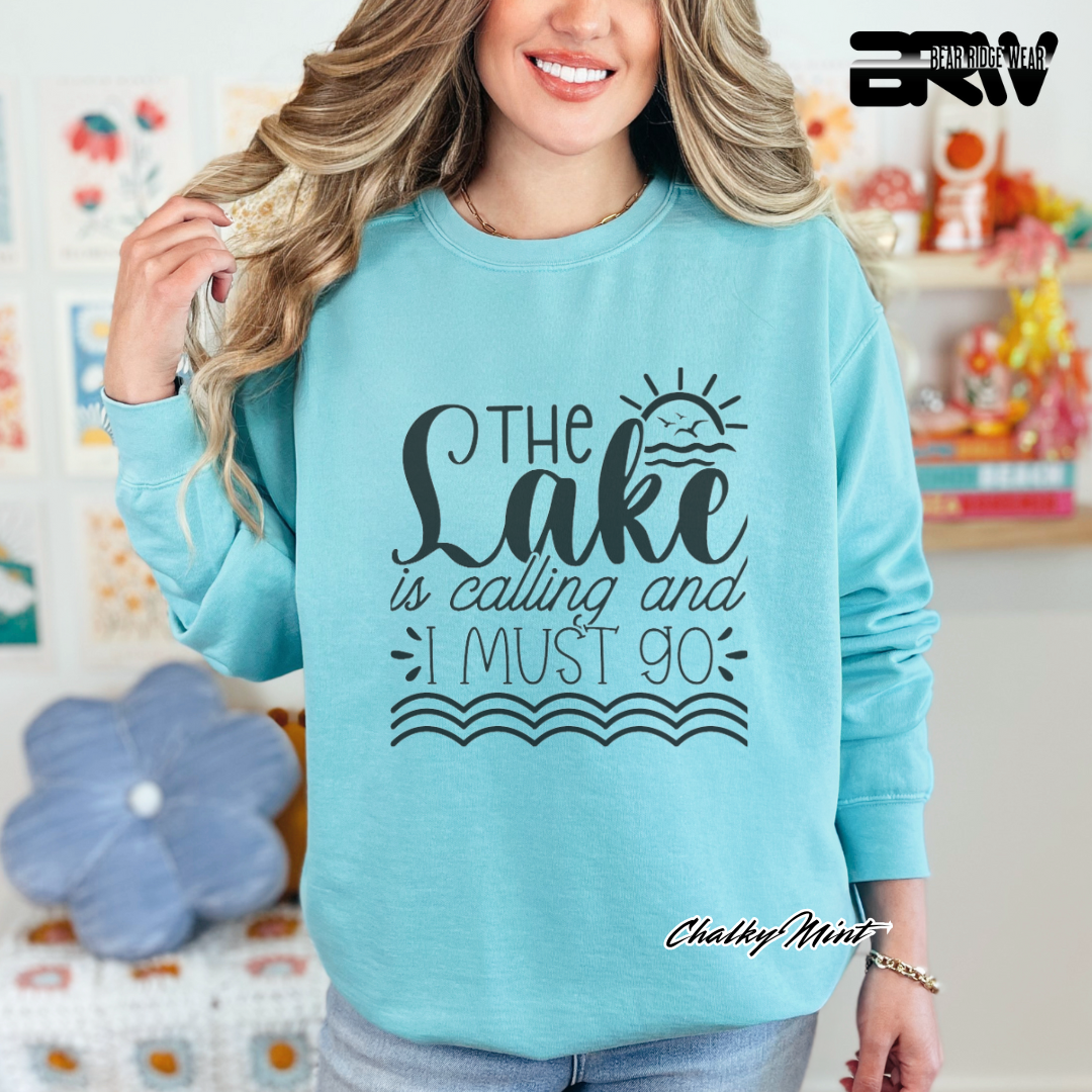 'The Lake Is Calling I Must Go' Crewneck Sweatshirt