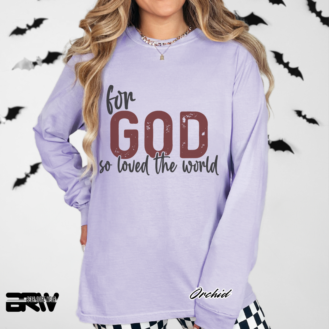 'For God So Loved The World' Faith Long-sleeve Tee
