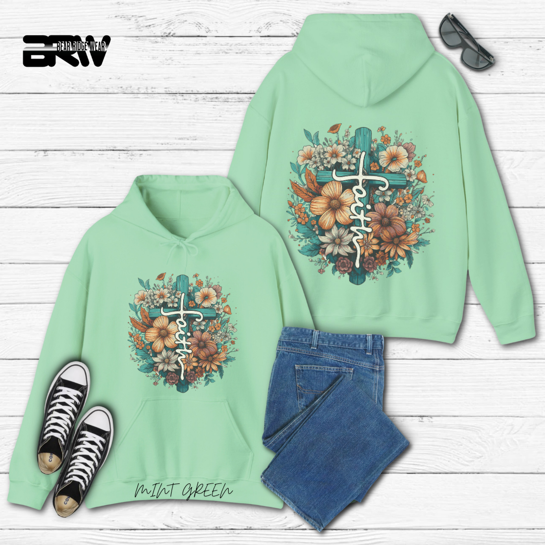 'Faith, Cross and Flower' Faith Hoodie