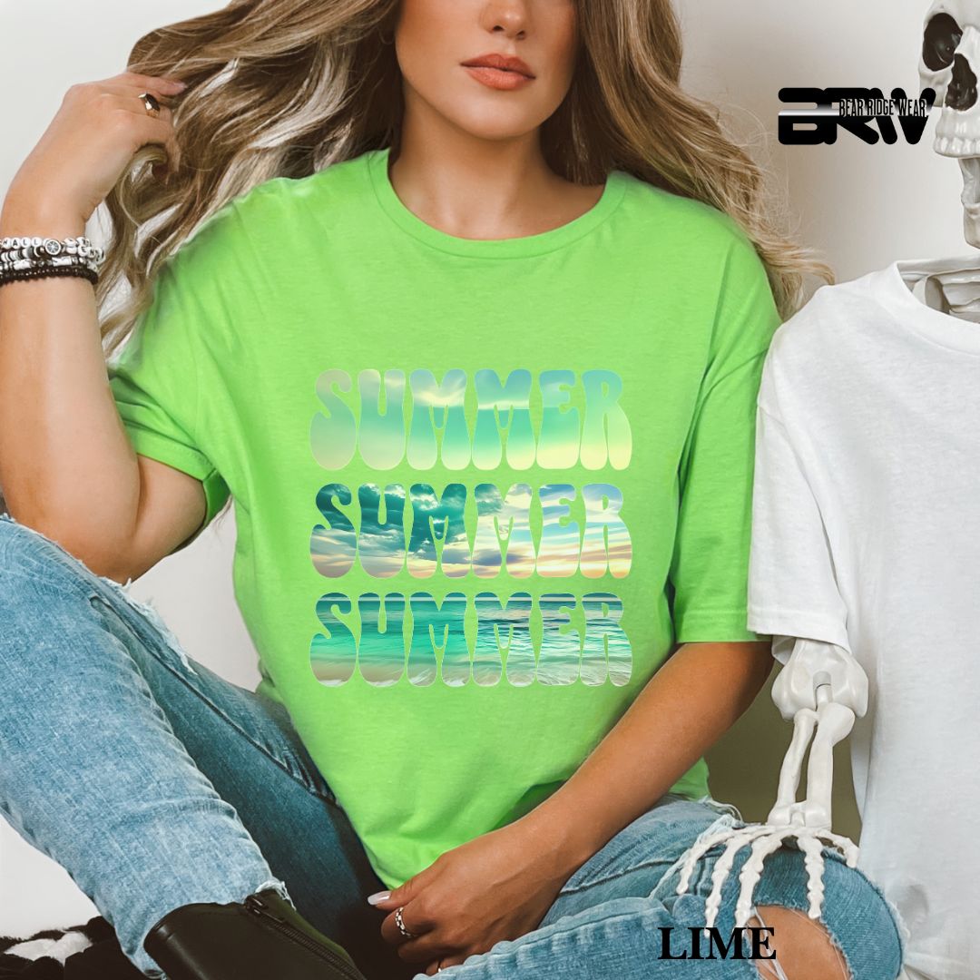 'Vibrant Summer Bubble Letter'  Summer Tee