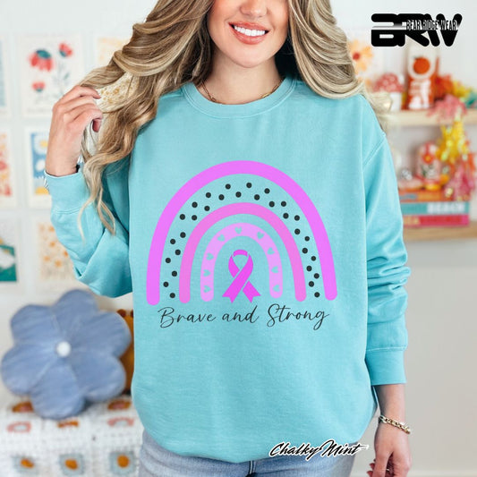 'Brave and Strong' Awareness Crewneck Sweatshirt