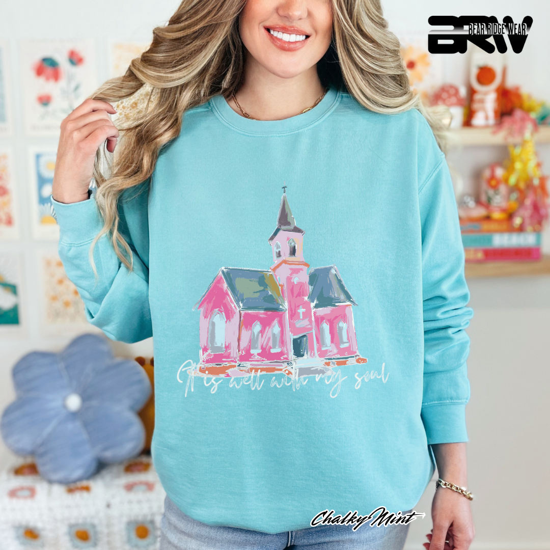 'It Is Well With My Soul' Faith Crewneck Sweatshirt