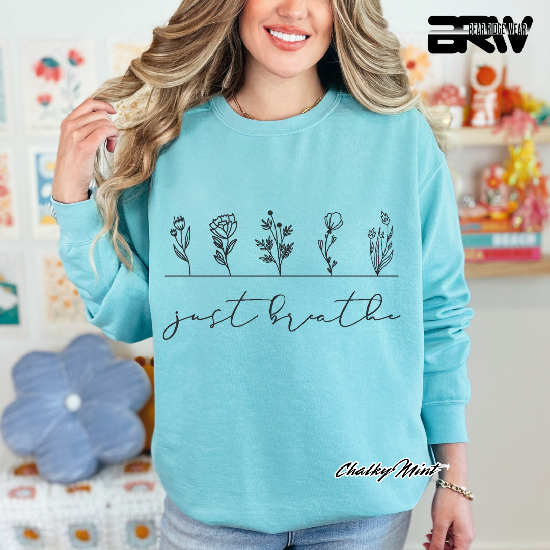 'Just Breathe' Everyday Crewneck Sweatshirt