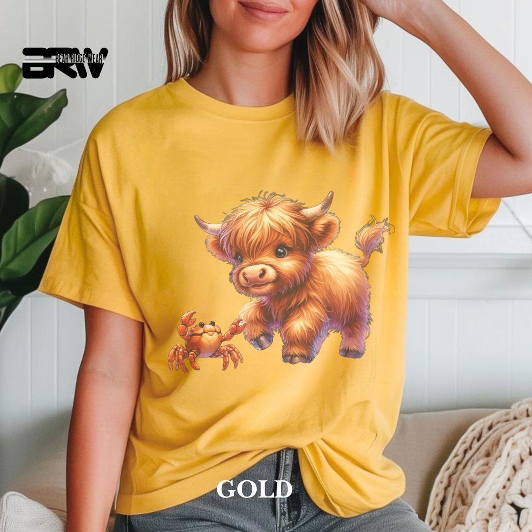 'Highland Cow-Crab' 2 Summer Tee